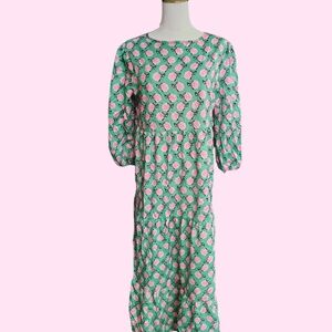 Floral Green and Pink Dress